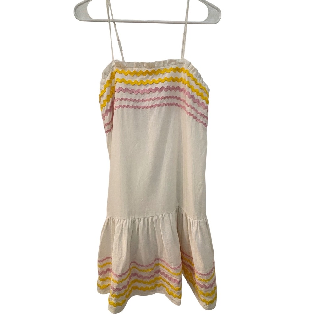 Lisa Marie Fernandez Target Ric-Rac Mini Dress White Pink‎ Yellow XS NWT